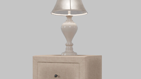 Bedside table with lamp