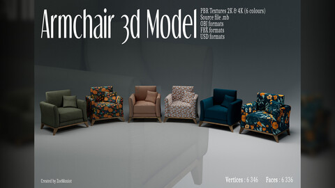 Armchair 04 - 3D Model -