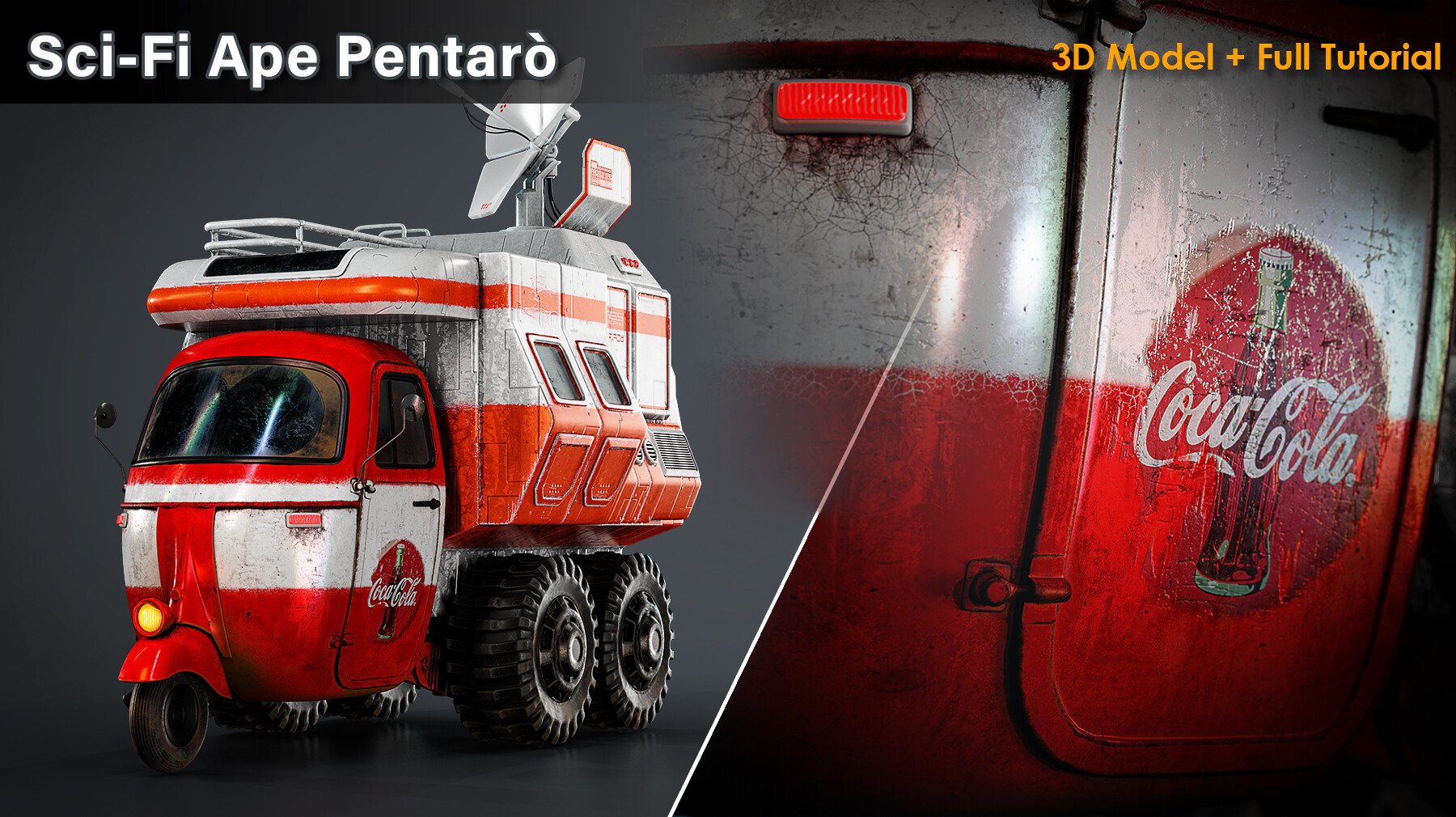 ArtStation - Piaggio Ape 50, wagon type, 3D model and concept