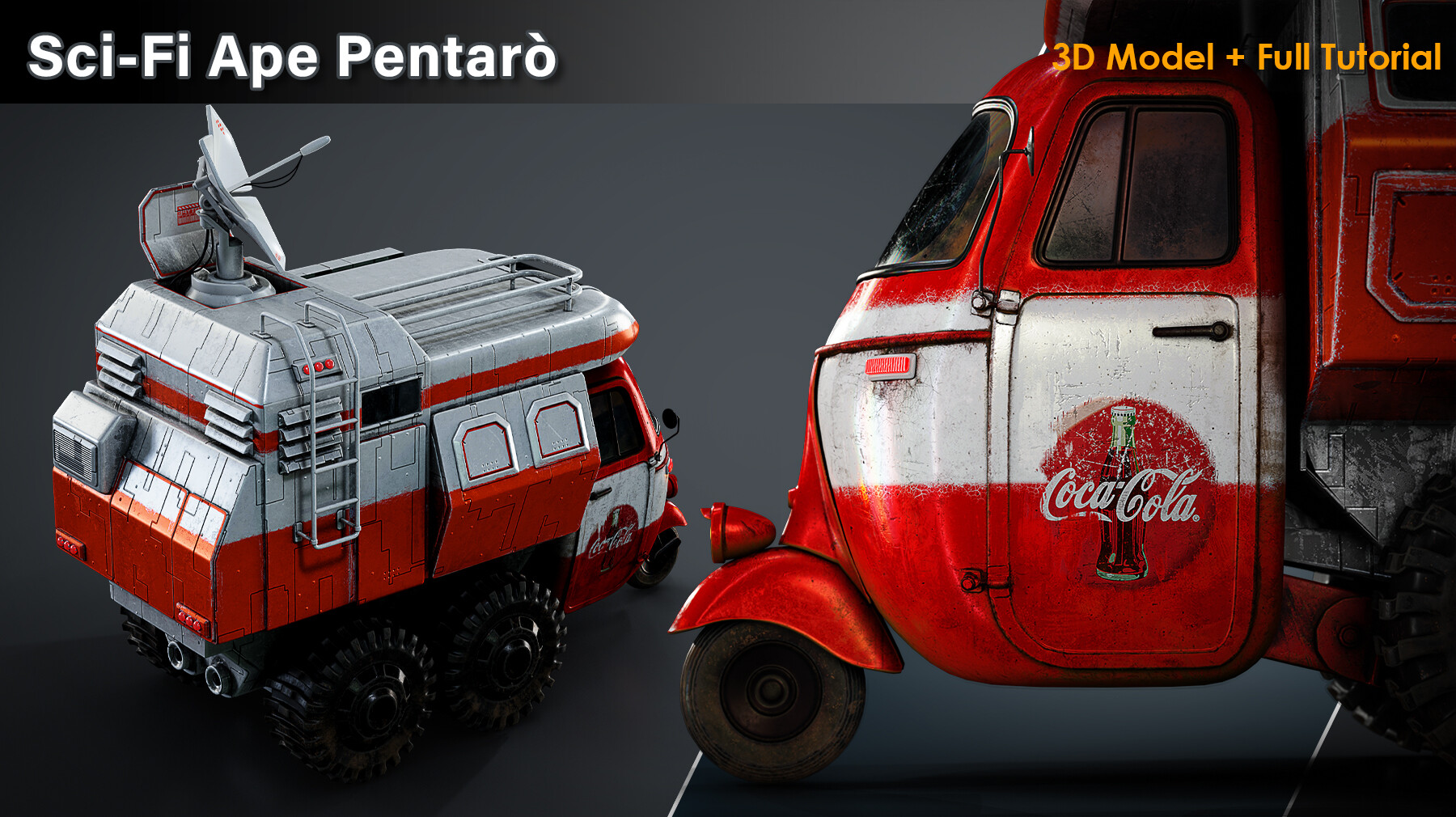 ArtStation - Piaggio Ape 50, wagon type, 3D model and concept