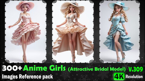 300+ Anime Girls (Attractive Bridal Model) Images Reference Pack - 4K Resolution - V.309
