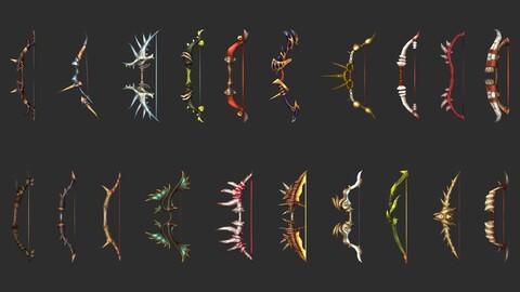 Fantasy 3D Bow Weapon Collection