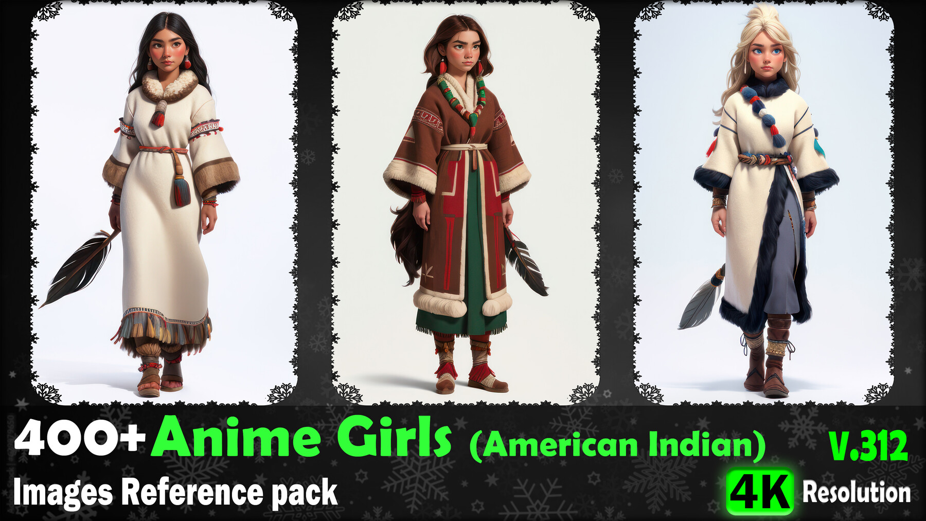 ArtStation - 400+ Anime Girls (American Indian) Images Reference Pack - 4K  Resolution - V.312