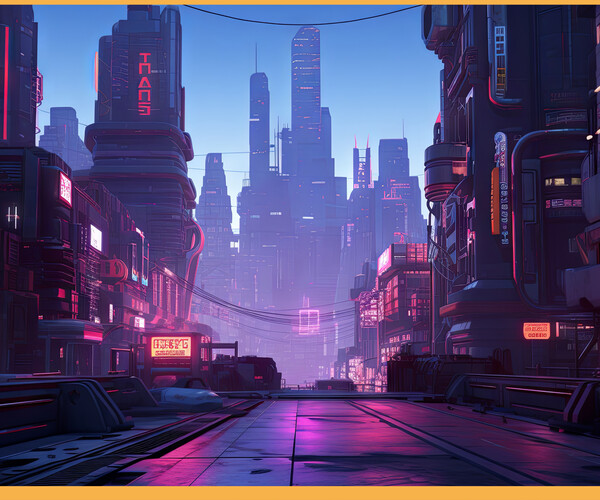 ArtStation - 404 Sci-fi neon city | Artworks