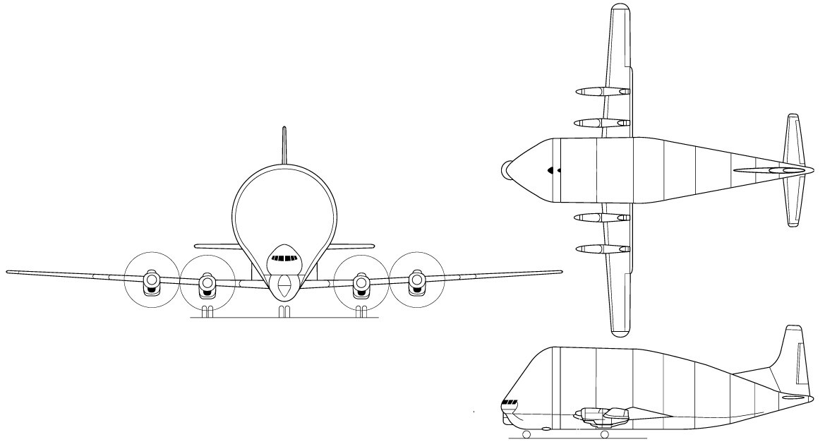 ArtStation - Aero Space lines 377SG Super Guppy 3 view svg vector file ...