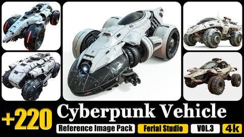 220 Cyberpunk Vehicle Reference Image Pack v.3 |4K|
