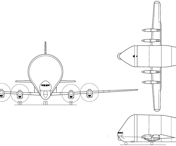 ArtStation - Aero_Spacelines_377SG_Super_Guppy_3-view-svg vector file ...