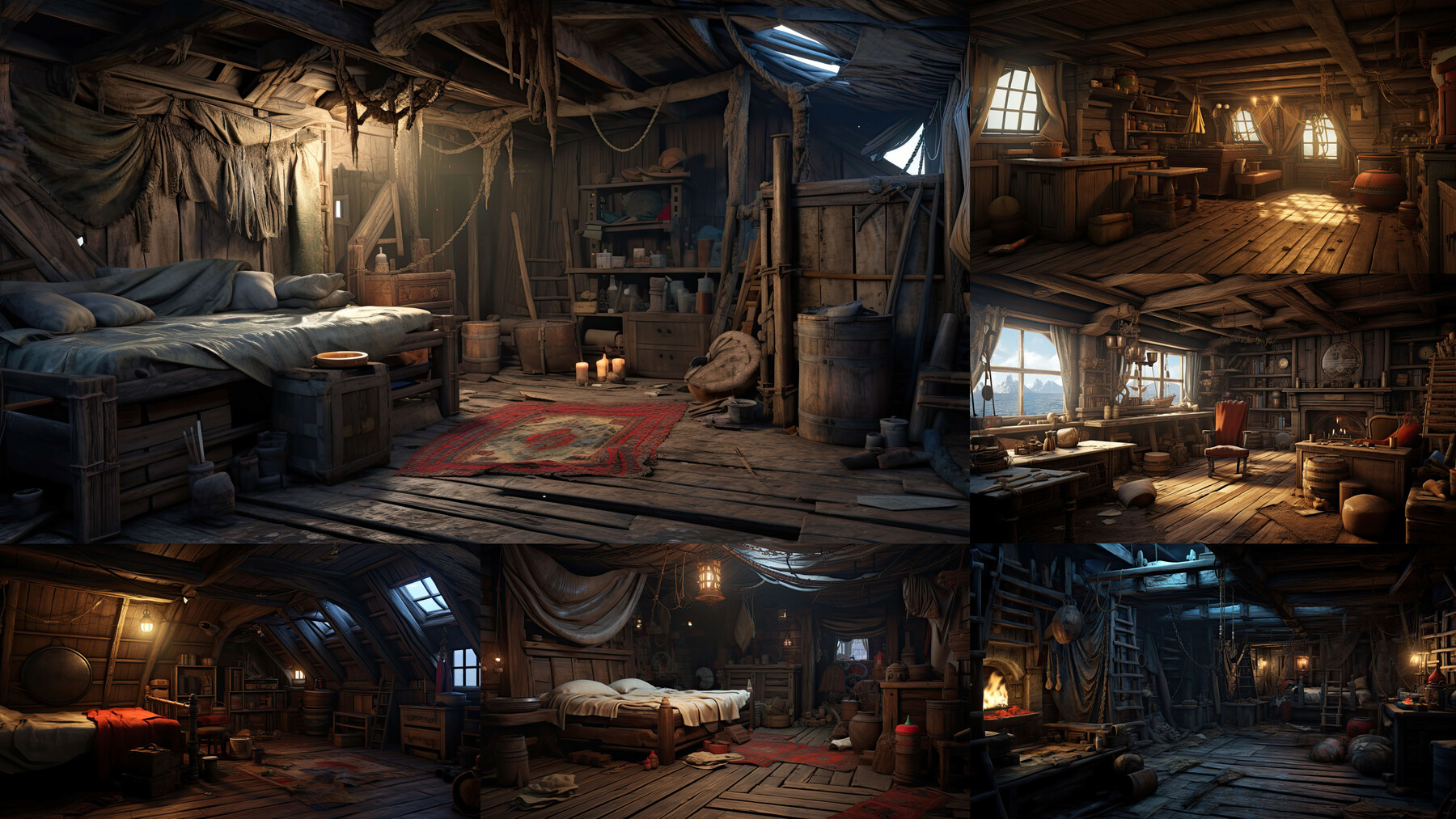 ArtStation - 205 arts - Deserted Pirate Ship Cabin Environment ...