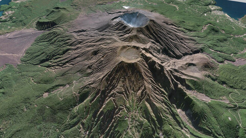 Mountain landscape Stratovolcano Sakurajima Japan