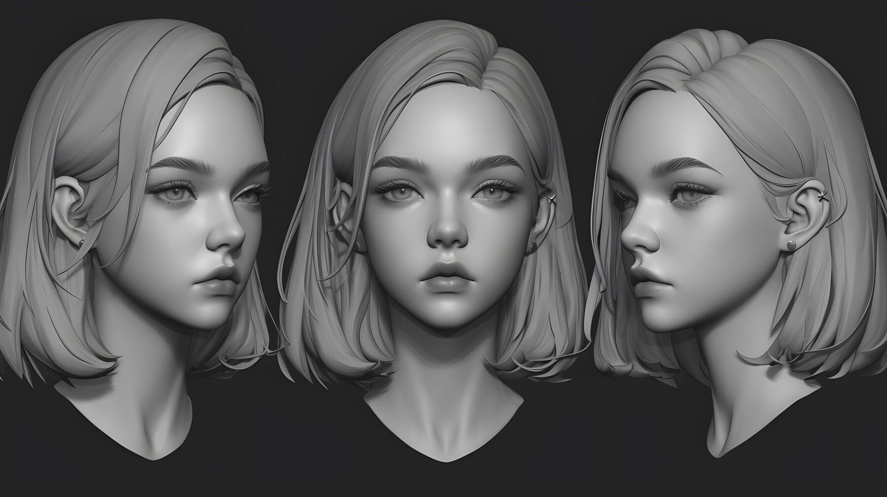 ArtStation - +350 Female Head Sculpt Reference(4k) | Artworks