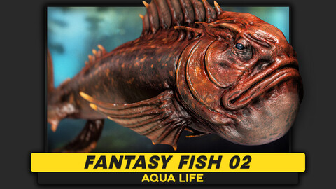 Fantasy Fish 02 - Aqua Life - Deep Water Realistic 3D Model - Rigged Animated Monster - Underwater Creature - 28
