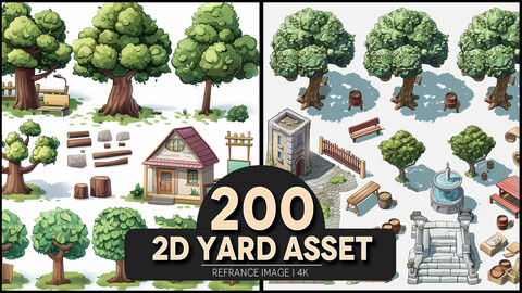 2D Yard Asset 4K Reference/Concept Images