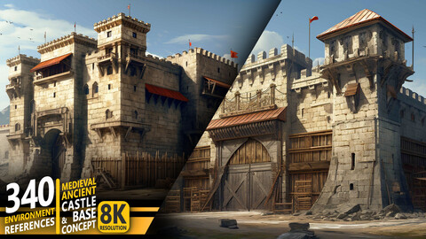 340 Medieval Ancient Castle & Base Concept - Environment References | 8K Resolution