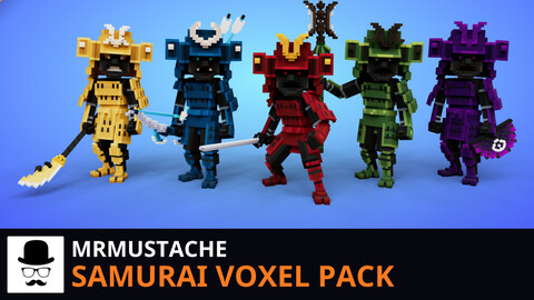 Samurai Voxel Pack - 3D Lowpoly Fantasy Model