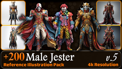 200 Male Jester Reference Pack | 4K | v.5