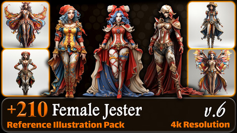 200 Female Jester Reference Pack | 4K | v.6