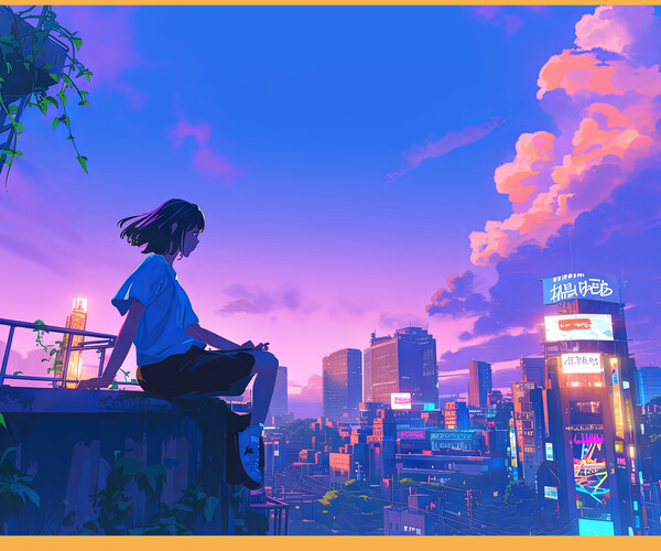 ArtStation - 505 anime neon cloud | Artworks