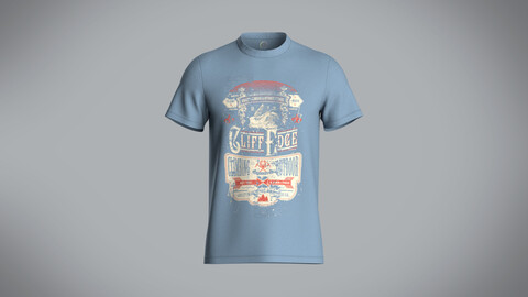 Mens Basic T-shirt with graphic print cliff edge design