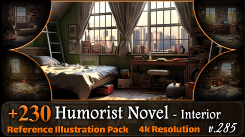 230 Humorist Novel Environment - Interior Reference Pack | 4K | v.285
