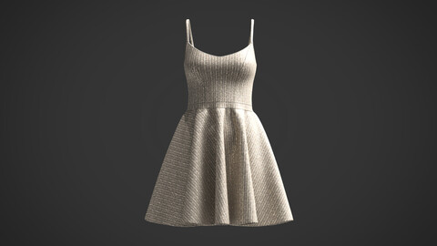 Ladies party flare dress with glitter and stripe textured fabric