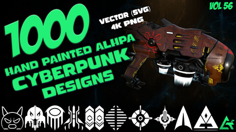 1000 Hand Painted Alpha Cyberpunk Designs (MEGA Pack) - Vol 56