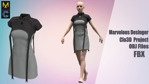 Women's outfit №194 "Marvelous Designer" /Zprj/ OBJ+FBX
