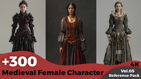 +300 Medieval Female Character Concept (4k)