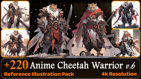220 Anime Cheetah Warrior (Full Body) Reference Pack | 4K | v.6