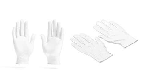 White Rubber Gloves 2 Types - disposable medicine latex protective glove