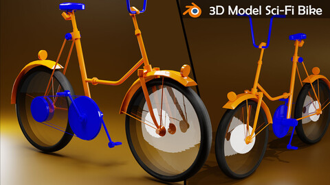 Sci-fi Bicycle-3D Model/OBJ+FBX+Blend File/