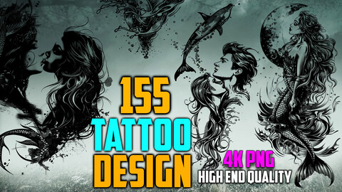 155 Tattoo Design (PNG Files)-4K- High Quality
