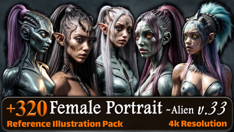 320 Female Portrait (Alien) Reference Pack | 4K | v.33
