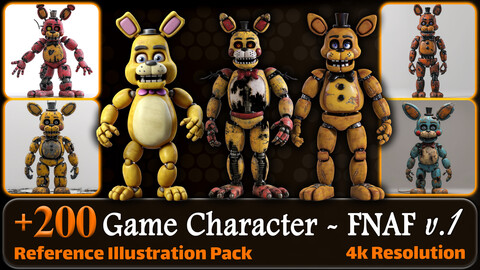 200 Game Character - FNAF (Full Body) Reference Pack | 4K | v.1