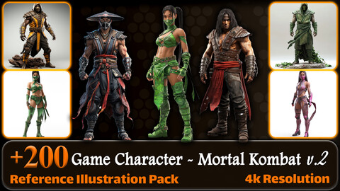 200 Game Character - Mortal Kombat (Full Body) Reference Pack | 4K | v.2