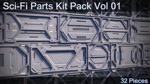 Sci-Fi Parts Kit Pack Vol 01 Frames-PBR