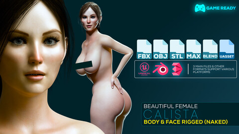 Realistic Female Fully Rigged 3d Model Game Ready - Calista