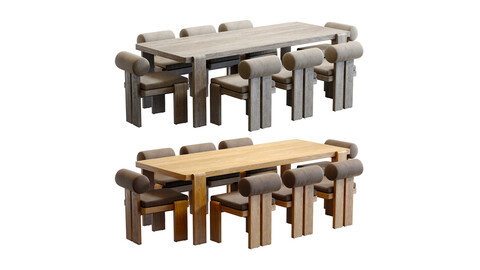 3D Model / Restoration Hardware Vigo Table and Chairs