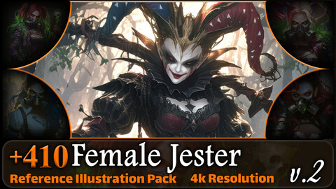 410 Female Jester Reference Pack | 4K | v.2