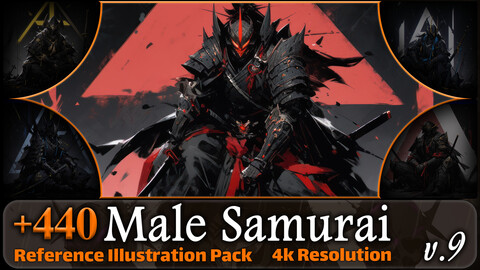 440 Male Samurai Reference Pack | 4K | v.9