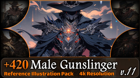 420 Male Gunslinger Reference Pack | 4K | v.11