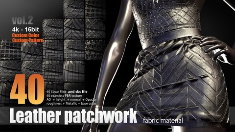 40 Leather patchwork fabric material