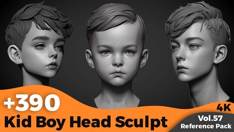 +390 Kid Boy Head Sculpt Reference(4k)