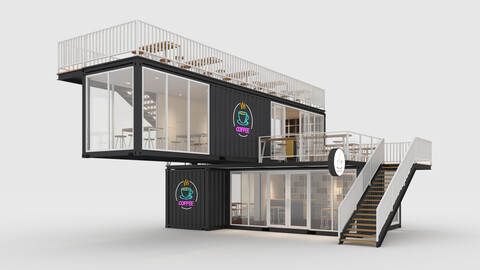 3D Model Container Cafe 8