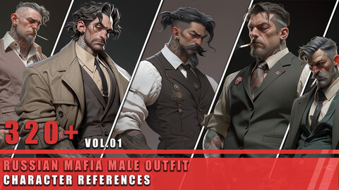 320+ Russian Mafia Male Outfit - Character References Vol.01