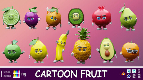 Cartoon character fruit