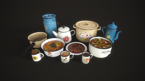 Enamel tableware set