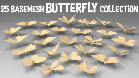 25 Basemesh butterfly collection
