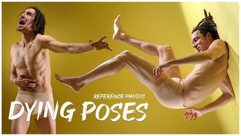 Dying Poses- Photo Reference Pack for Artists- 484 JPEGs