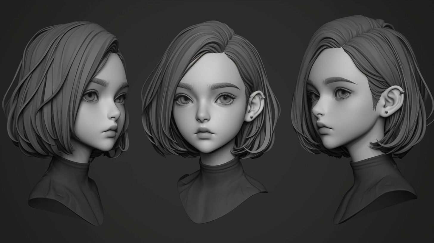 ArtStation - +320 Kid Girl Head Sculpt Reference(4k) | Artworks