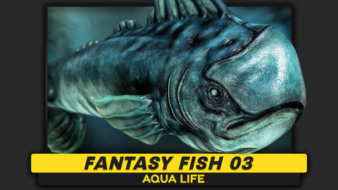 Fantasy Fish 03 - Aqua Life - Deep Water Realistic 3D Model - Rigged Animated Monster - Underwater Creature - #30